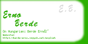 erno berde business card